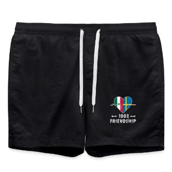 100 % amitié entre le Mexique et la Suède - Short de bain - noir - Devant - AI Model Male 185 light (185cm)