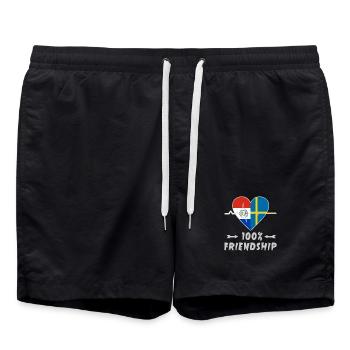 Le Paraguay et la Suède : une amitié à 100 % - Short de bain - noir - Devant - AI Model Male 185 light (185cm)