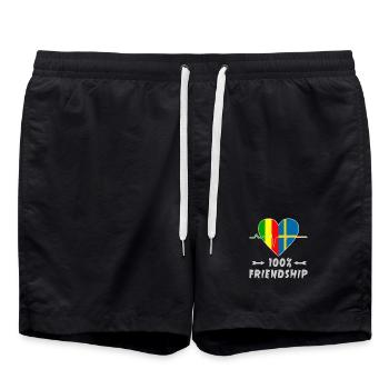 100 % amitié entre le Mali et la Suède - Short de bain - noir - Devant - AI Model Male 185 light (185cm)