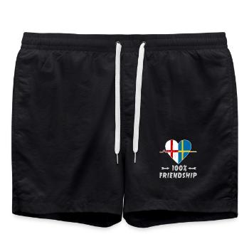 L'Angleterre et la Suède : une amitié à 100 % - Short de bain - noir - Devant - AI Model Male 185 light (185cm)