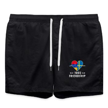 Armenia and Sweden 100% friendship - Swim Trunks - black - Front - AI Model Male 185 light (185cm)