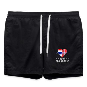 Thailand and Norway 100% friendship - Swim Trunks - black - Front - AI Model Male 185 light (185cm)