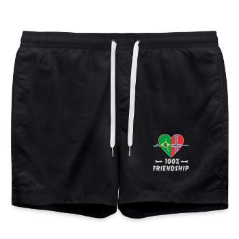 100 % amitié entre le Brésil et la Norvège - Short de bain - noir - Devant - AI Model Male 185 light (185cm)