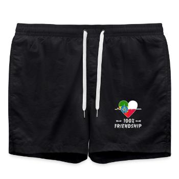 100 % amitié entre l'Éthiopie et la Pologne - Short de bain - noir - Devant - AI Model Male 185 light (185cm)