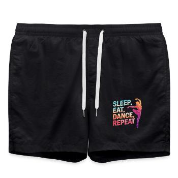 Schlaf Essen Tanz Wiederholen - Badeshorts - Schwarz - Vorne - AI Model Male 185 light (185cm)