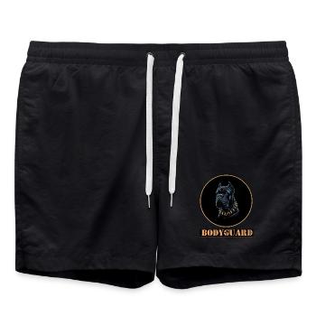 Bullmastiff Chien avec Collier à Pointes - noir - Short de bain - noir - Devant - AI Model Male 185 light (185cm)