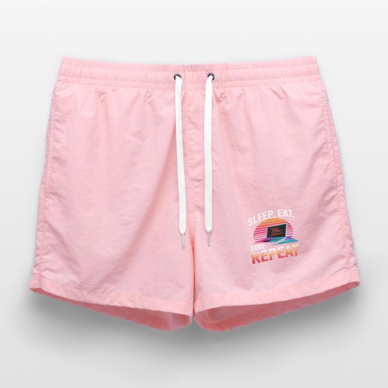 Sleep Eat Code Repeat Gift Programmer Developer Swim Trunks