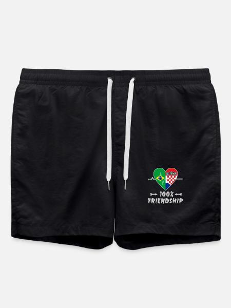 Brazil and Croatia 100% friendship - Swim Trunks - black