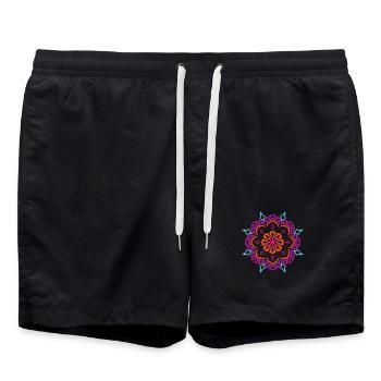 Ornement de yoga étoile flocon de neige Noël om - Short de bain - noir - Devant - AI Model Male 185 light (185cm)