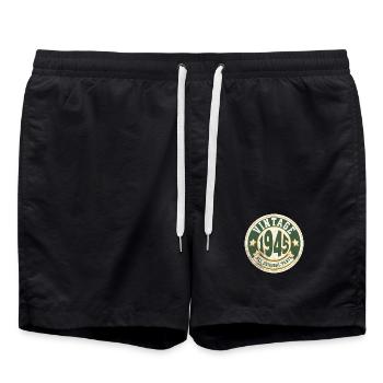 Design Vintage Année 1945 - Short de bain - noir - Devant - AI Model Male 185 light (185cm)