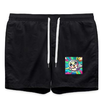 Sceau coloré - Short de bain - noir - Devant - AI Model Male 185 light (185cm)