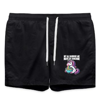Lustiges Einhorn – Nicht alle Regenbögen - Badeshorts - Schwarz - Vorne - AI Model Male 185 light (185cm)