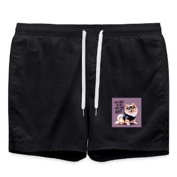 Chien de Poméranie « Je suis un voleur » - Short de bain - noir - Devant - AI Model Male 185 light (185cm)