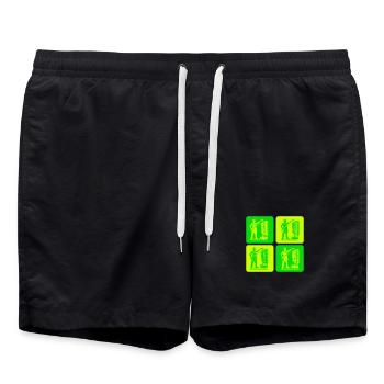 Döner Kebab Retro - Badeshorts - Schwarz - Vorne - AI Model Male 185 light (185cm)