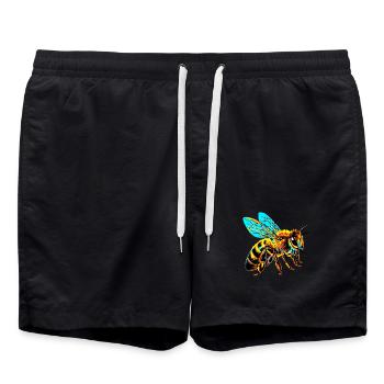 Biene - Badeshorts - Schwarz - Vorne - AI Model Male 185 light (185cm)