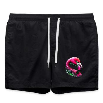 Flamingo - Badeshorts - Schwarz - Vorne - AI Model Male 185 light (185cm)