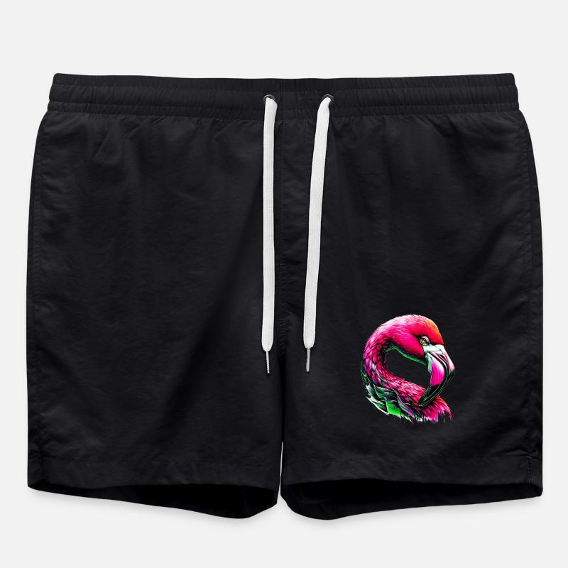Flamingo - Badeshorts - Schwarz