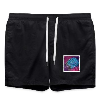 Abstrakte Kunst - Badeshorts - Schwarz - Vorne - AI Model Male 185 light (185cm)