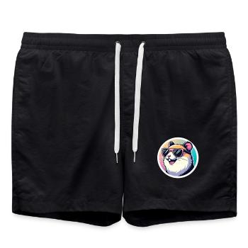 Hamster avec des lunettes de soleil en pastel - Short de bain - noir - Devant - AI Model Male 185 light (185cm)