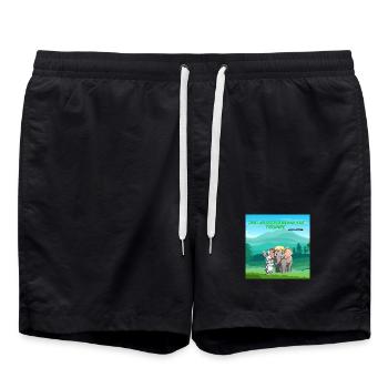 Zwei außergewöhnliche Freunde - Badeshorts - Schwarz - Vorne - AI Model Male 185 light (185cm)