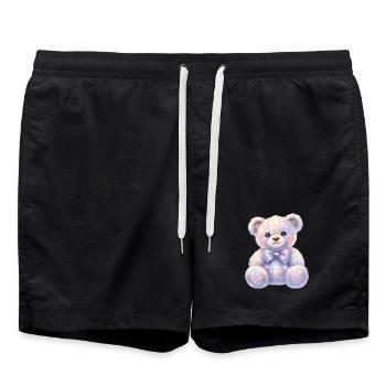 Kokette Glitzerbär 🧸 - Badeshorts - Schwarz - Vorne - AI Model Male 185 light (185cm)