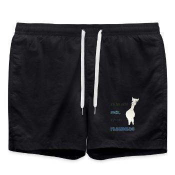 Ich bin nicht dick, ich bin flauschig! - Badeshorts - Schwarz - Vorne - AI Model Male 185 light (185cm)