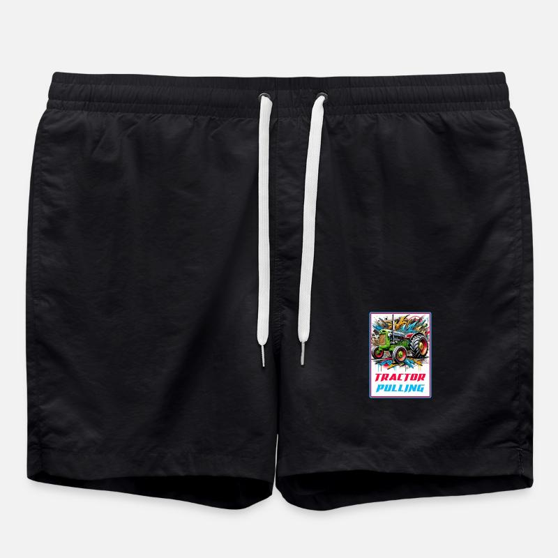 Tractor Pulling Power - Swim Trunks - black