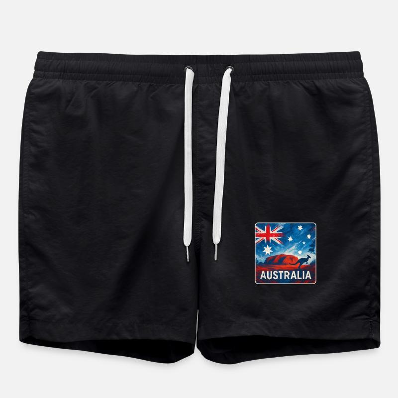 Australia Outback Design - Swim Trunks - black