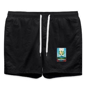 Volcan du Guatemala et armoiries nationales - Short de bain - noir - Devant - AI Model Male 185 light (185cm)