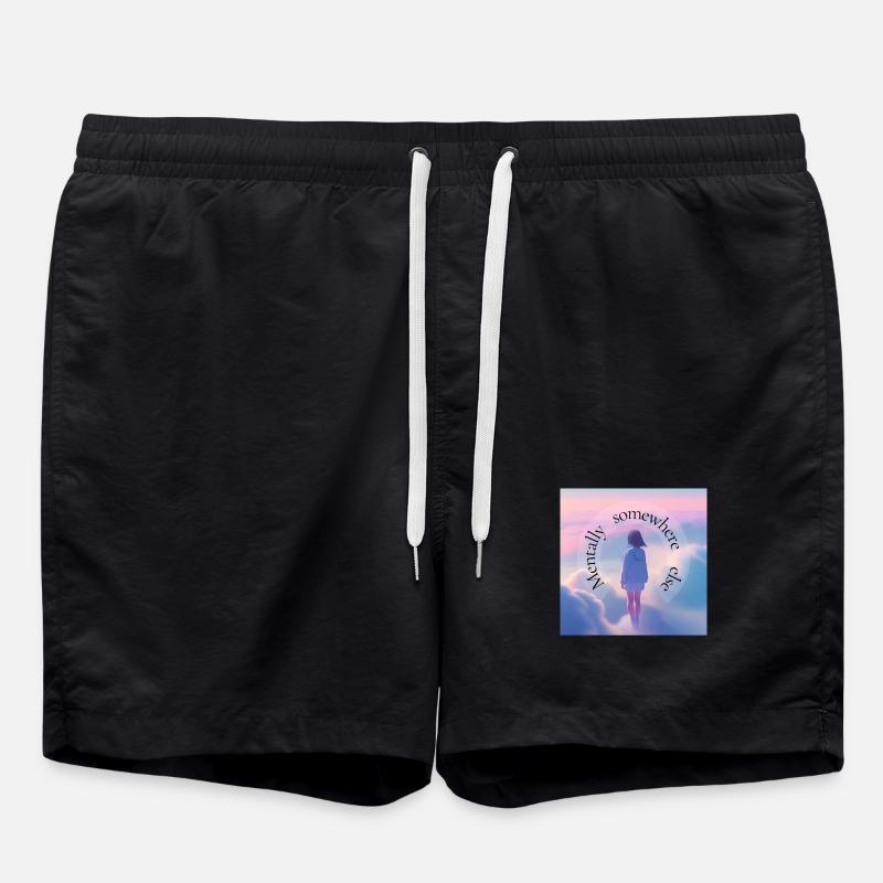 Mentally Somewhere Else – Aesthetic Dreamscape - Swim Trunks - black