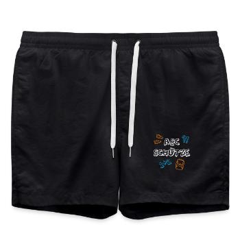 Abc-Schütze Schulanfänger Ranzen Schüler 1.Klasse - Badeshorts - Schwarz - Vorne - AI Model Male 185 light (185cm)