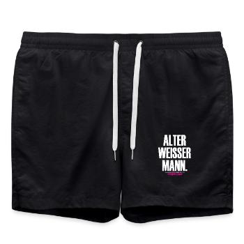 OLD WHITE MAN Design - Swim Trunks - black - Front - AI Model Male 185 light (185cm)