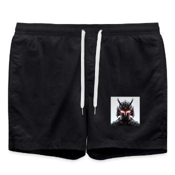 Digitale Samurai Futuristische Maskerade - Badeshorts - Schwarz - Vorne - AI Model Male 185 light (185cm)