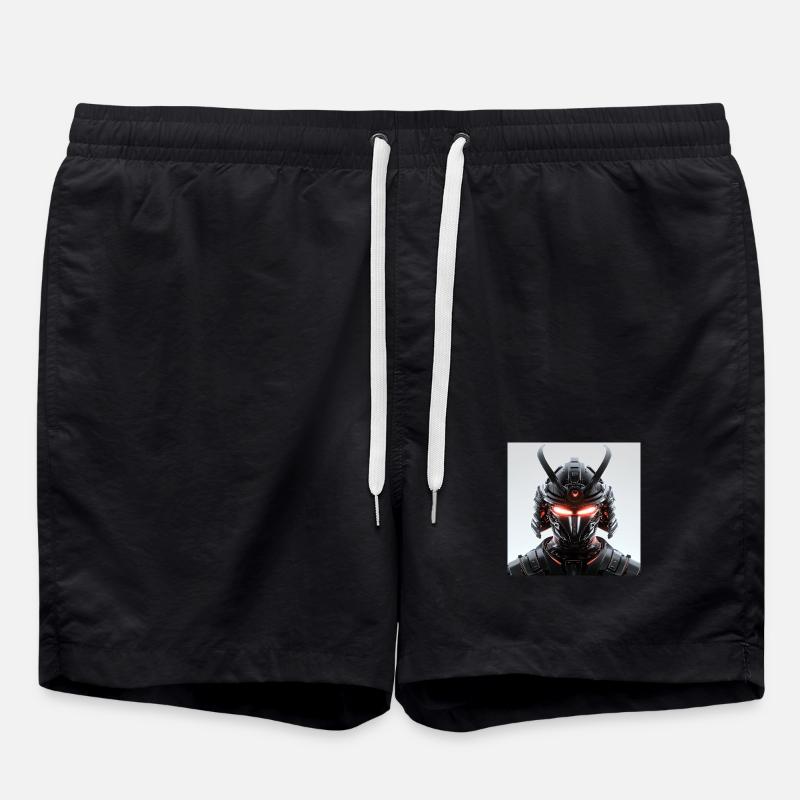 Digital Samurai Futuristic Maskerade - Swim Trunks - black