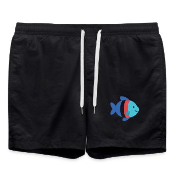 Poisson rayé - Short de bain - noir - Devant - AI Model Male 185 light (185cm)