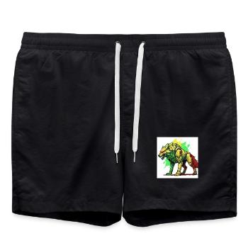 Lion futuriste au design cyborg - Short de bain - noir - Devant - AI Model Male 185 light (185cm)
