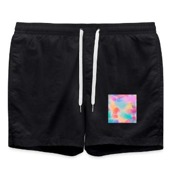 Wasserfarben - Badeshorts - Schwarz - Vorne - AI Model Male 185 light (185cm)