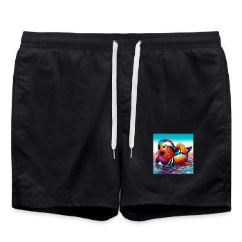Canard mandarin - Short de bain - noir - Devant - AI Model Male 185 light (185cm)