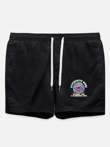 Hyperfocus Loading – Funny Neurodivergent T-Shirt - Swim Trunks - black