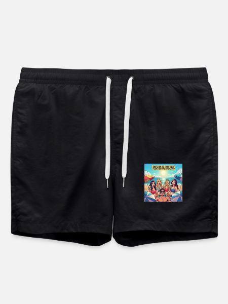 Drinking until the sun laughs - Swim Trunks - black