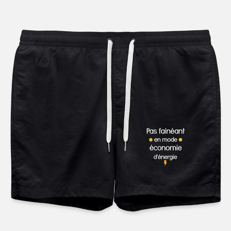 Energetic and Optimistic Slogan - Swim Trunks - black