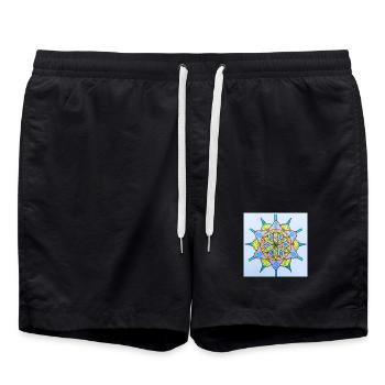 Motif de mandala coloré pour des vêtements créatifs - Short de bain - noir - Devant - AI Model Male 185 light (185cm)