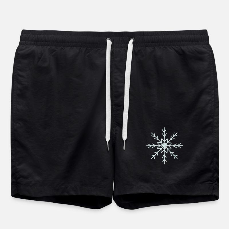 Elegant Snowflake Pattern Design - Swim Trunks - black