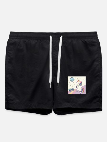 Einhorn Party Disco - Badeshorts - Schwarz
