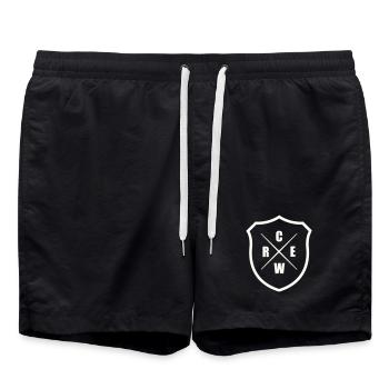 crew_wappen- - Short de bain - noir - Devant - AI Model Male 185 light (185cm)