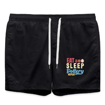 Manger Dormir Poterie Répéter - Short de bain - noir - Devant - AI Model Male 185 light (185cm)