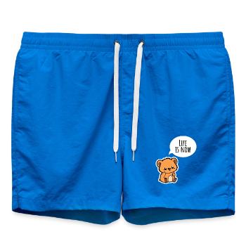 The Cute Bear: Life is now! Enjoy it - Swim Trunks - cobalt blue - Front
