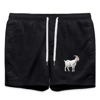 Portrait de chèvre de montagne blanche - Short de bain - noir - Devant - AI Model Male 185 light (185cm)