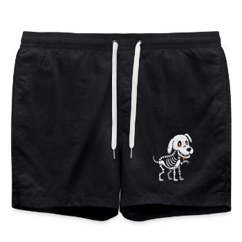 Skeletal Pup Cartoon - Swim Trunks - black - Front - AI Model Male 185 light (185cm)