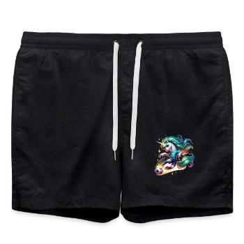 Unicorn Soccer Player 25 Magic Kick - Swim Trunks - black - Front - AI Model Male 185 light (185cm)